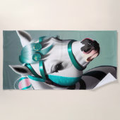 かわいい3Dスピリットポニー7 ビーチタオル (正面)