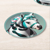 かわいい3Dスピリットポニー7 ラウンドペーパーコースター (アングル)