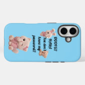 かわいい3Dテディベア猫うさぎスマホケース Case-Mate iPhoneケース (裏面 (横))