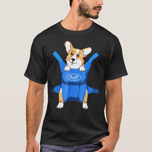 かわいい3Dドッグキャリアコーギティー Tシャツ (正面)