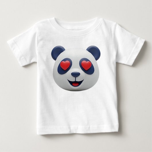 かわいい3Dパンダ成功アイコン ベビーTシャツ (正面)