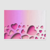 かわいい3Dピンクハートバレンタインデクページ 薄葉紙 (正面)