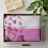 かわいい3Dピンクハートバレンタインデクページ 薄葉紙 (ギフト)