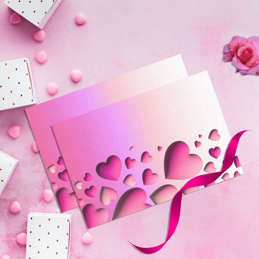 かわいい3Dピンクハートバレンタインデクページ 薄葉紙