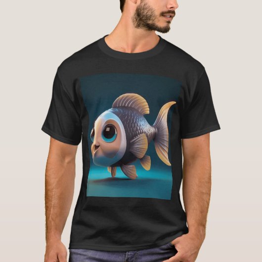 かわいい3Dフィッシュ・ファン Tシャツ (正面)