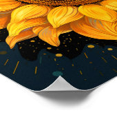 かわいい3Dフローリスト園芸愛好家ひまわり花 ポスター (角)