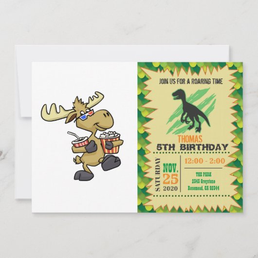 かわいい3Dメガネをかけた | 背景色を選択 招待状 (正面)