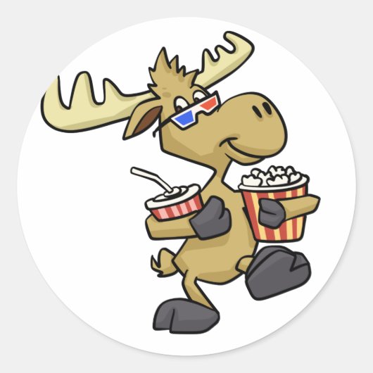 かわいい3Dメガネ |背景色の選択 ラウンドシール (正面)