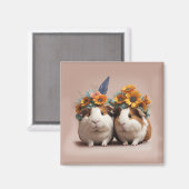 かわいい3Dモルモット、冷蔵庫用マグネット マグネット (正面/裏面)