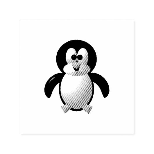 かわいい3Dルックのぷっくりペンギン セルフインキングスタンプ (デザイン)