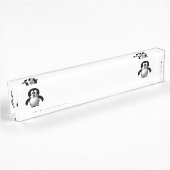 かわいい3Dルックのペンギン デスクネームプレート