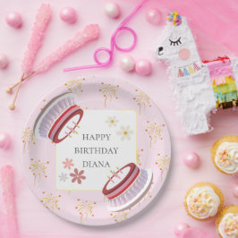 かわいい3Dレイデザートアートワーク女の子誕生日 ペーパープレート