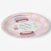 かわいい3Dレイデザートアートワーク女の子誕生日 ペーパープレート (アングル)