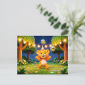 かわいい3Dレオキャラクターイラスト ポストカード (スタンド正面)