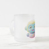 かわいい3Dロボットマグカップ – かわいいAIボットデザインfor Tech フロストグラスマグカップ (正面左)
