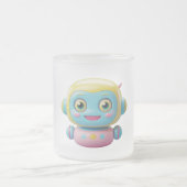 かわいい3Dロボットマグカップ – かわいいAIボットデザインfor Tech フロストグラスマグカップ (中央)
