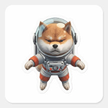 かわいい3D柴犬宇宙飛行士スペースドッグ ビニールステッカー