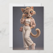 かわいい3D猫 招待状 (正面)