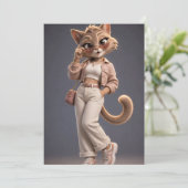 かわいい3D猫 招待状 (スタンド正面)