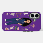 かわいい3D薬剤師メガネパープル携帯ケース Case-Mate iPhoneケース (裏面 (横))
