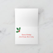 かわいい3D雪だるまハッピークリスマス シーズンカード (内部)