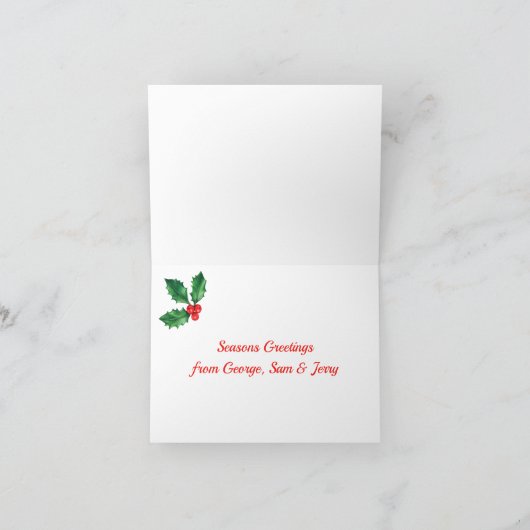 かわいい3D雪だるまハッピークリスマス シーズンカード (内部)