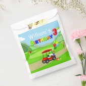 かわいい3rdバースデーレッドゴルフカート少年 フェイバーバッグ (封をした状態)