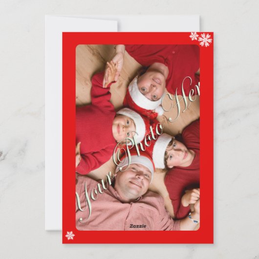 かわいい4つの写真家族のクリスマスカード シーズンカード (裏面)