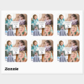 かわいい4フォトコラージュハート父の日 スクエアシール (シート)