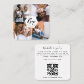 かわいい4フォトコラージュLGBTQゲイカップルRSVP QRコード エンクロージャーカード (正面/裏面)