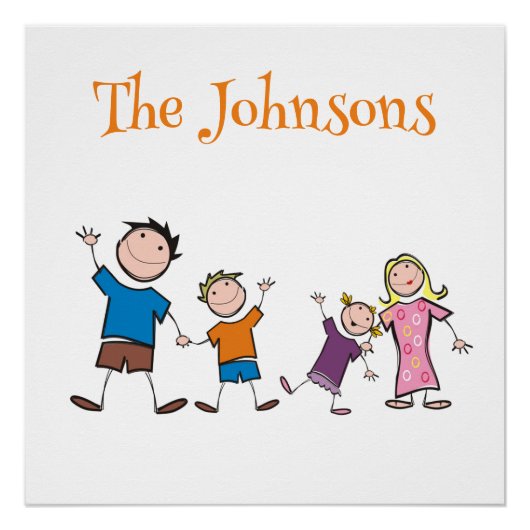 かわいい4人家族 ポスター (正面)