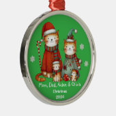 かわいい4匹の猫のオーナメント メタルオーナメント (右)