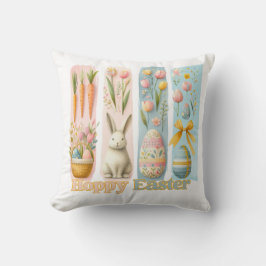 かわいい4垂直ブラッシュウォーターカラーホッピー復活祭 クッション
