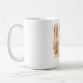 かわいい4垂直ブラッシュウォーターカラーホッピー復活祭 コーヒーマグカップ (左)