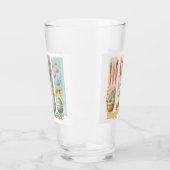 かわいい4垂直ブラッシュウォーターカラーホッピー復活祭 タンブラーグラス (左)