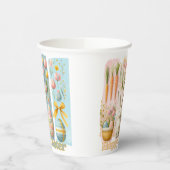 かわいい4垂直ブラッシュウォーターカラーホッピー復活祭 紙コップ (左)