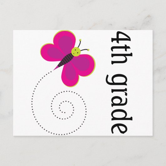 かわいい4年生はがき ポストカード (正面)