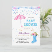 かわいい4月のシャワーテーマパーティーの招待 招待状 (スタンド正面)