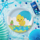 かわいい4月のシャワー ペーパープレート (パーティー)