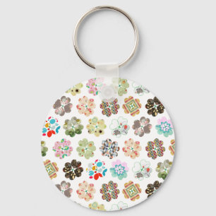 かわいい4枚のクローバーハート形 キーホルダー