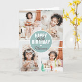 かわいい4枚のフォト誕生日カードAny Age|カスタム色 カード (黄色い花)