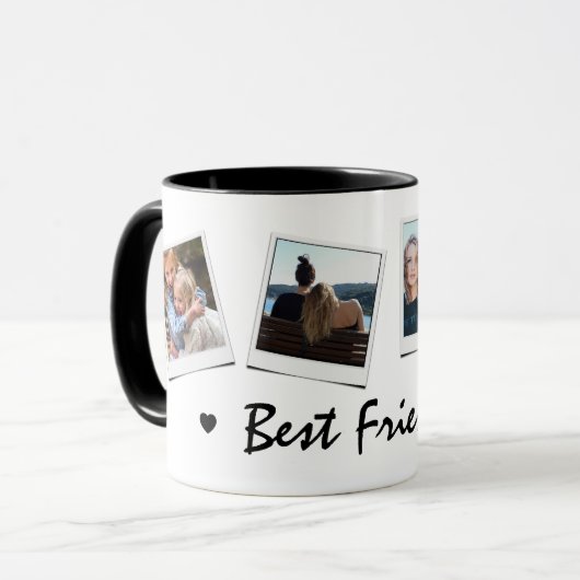 かわいい4枚の写真の最高の友達 マグカップ (正面左)
