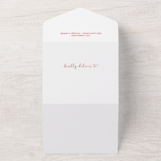 かわいい4枚の写真クリスマス誕生発表 オールインワン招待状 (外側)