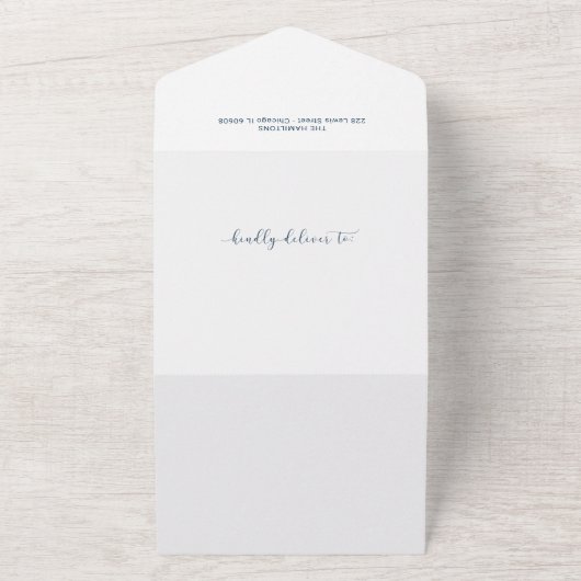 かわいい4枚の写真クリスマス誕生発表 オールインワン招待状 (外側)