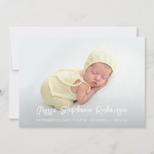 かわいい4枚の写真数々のベビー告知 招待状 (正面)