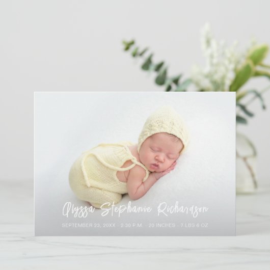 かわいい4枚の写真数々のベビー告知 招待状 (スタンド正面)