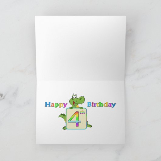 かわいい4歳の子供たち、少女や少年にパーソナライズ カード (内部)