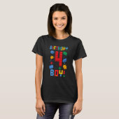 かわいい4歳の誕生日4歳ブロック建物ビルド Tシャツ (正面フル)