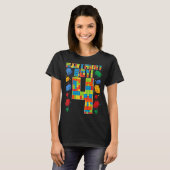 かわいい4歳の誕生日4歳ブロック建物少年 Tシャツ (正面フル)
