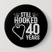 かわいい40周年記念結婚したカップル40年 缶バッジ (正面)